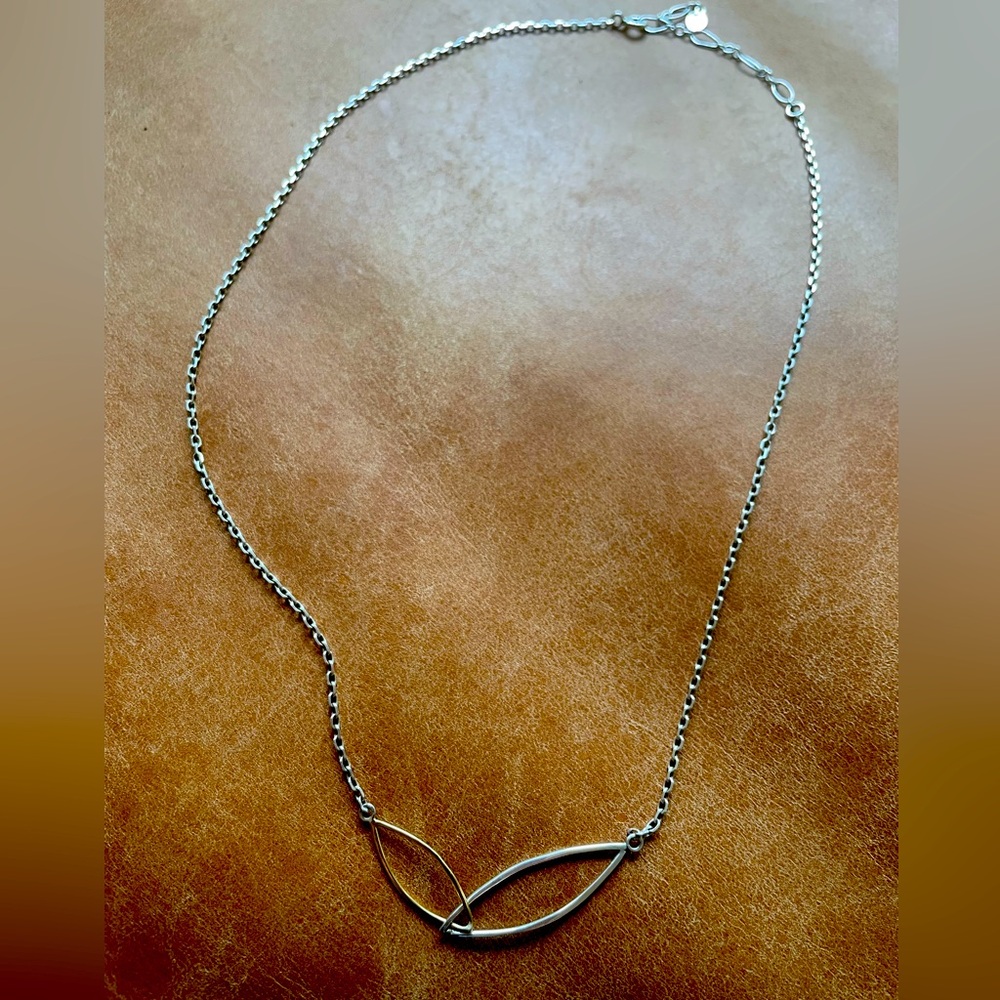 Heather Perry 14k gold and sterling silver necklace 18”+ chain